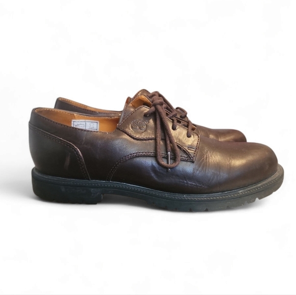 Timberland Mens Brown Leather Waterproof Lace Up Oxfords Size 8M 93076 Old Money - Picture 1 of 8